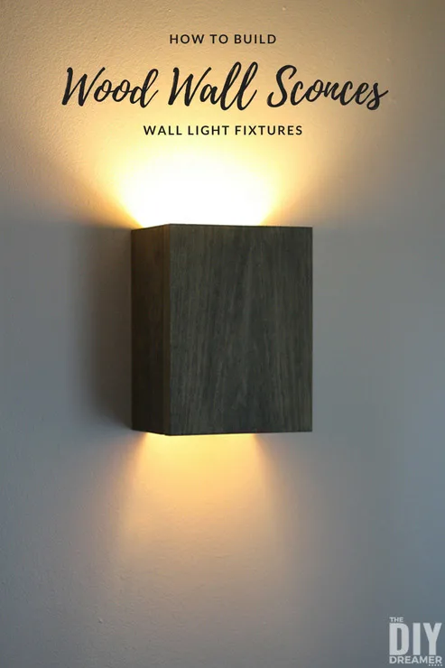 How to build wall light fixtures. Easy to make DIY Wood Wall Sconces.