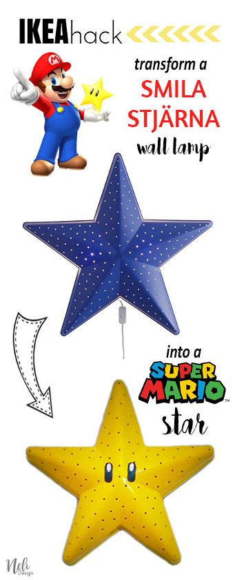 IKEA hack! How to transform a SMILA STJ&Auml;RNA wall lamp into a Super Mario Bros star!