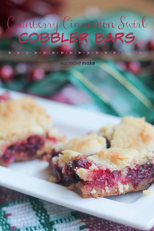 Cranberry Cinnamon Swirl Cobbler Bars