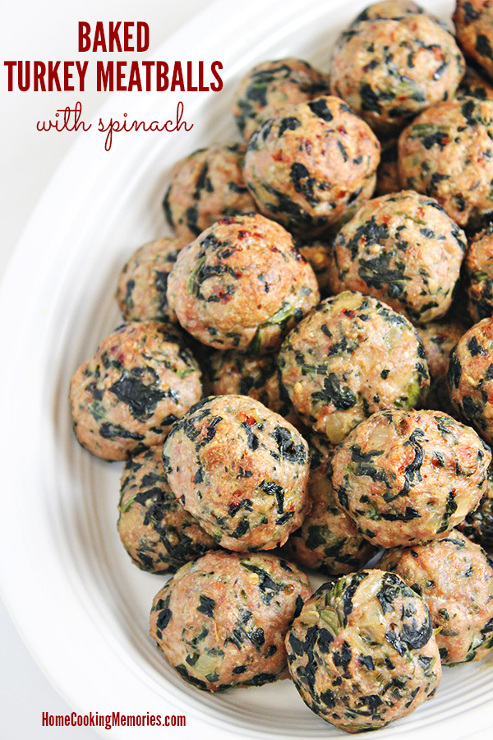Baked Turkey Meatballs with Spinach Recipe