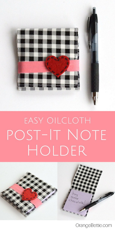 Easy Oilcloth Post-It Note Holder