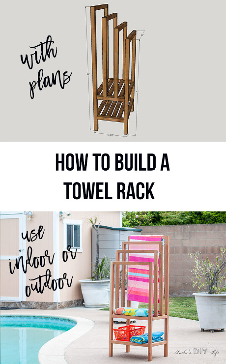 DIY Outdoor Towel Rack with Shelves