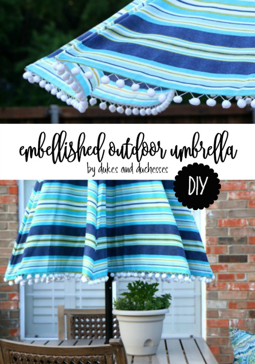 DIY Embellished Outdoor Umbrella