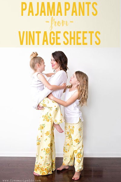 Sew Pajama Pants from Vintage Sheets