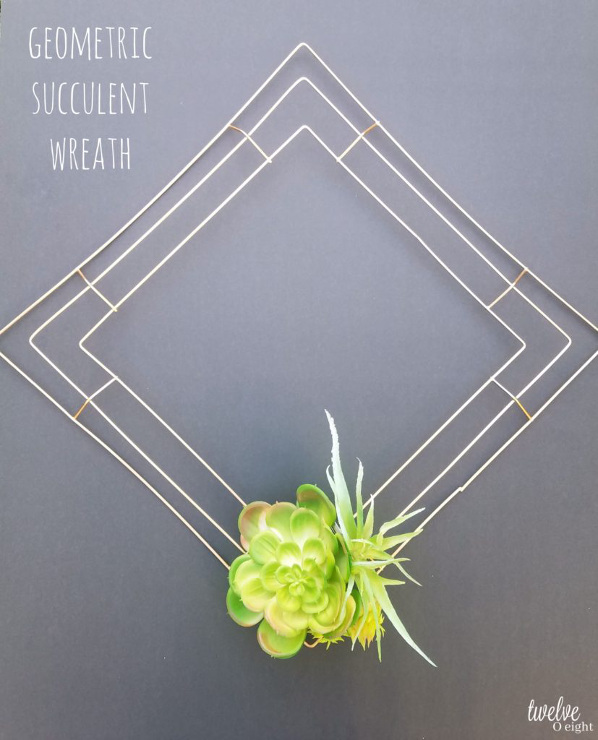 DIY Geometric Succulent Wreath