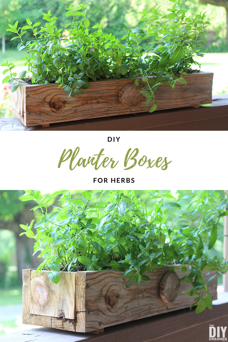DIY Planter Boxes for Herbs - How to make a planter box ...