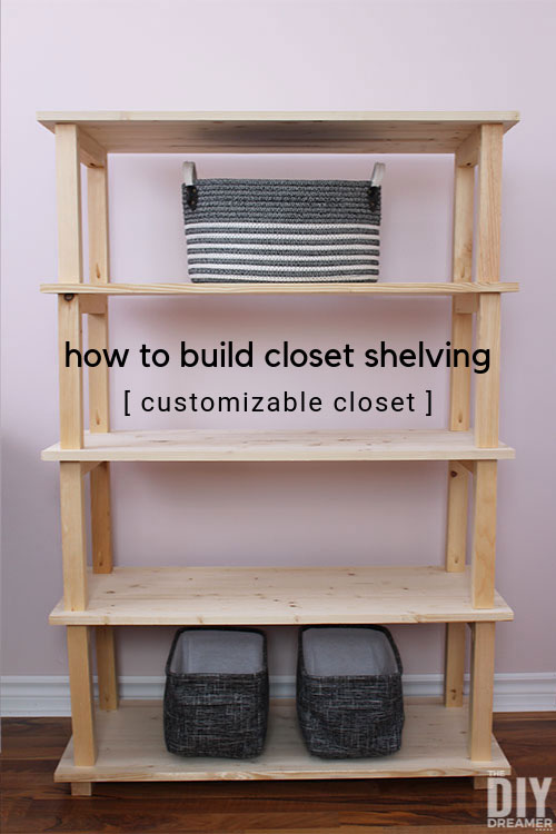 How to build wood shelving for a closet. Tutorial to build wood shelving. DIY Customizable Closet.