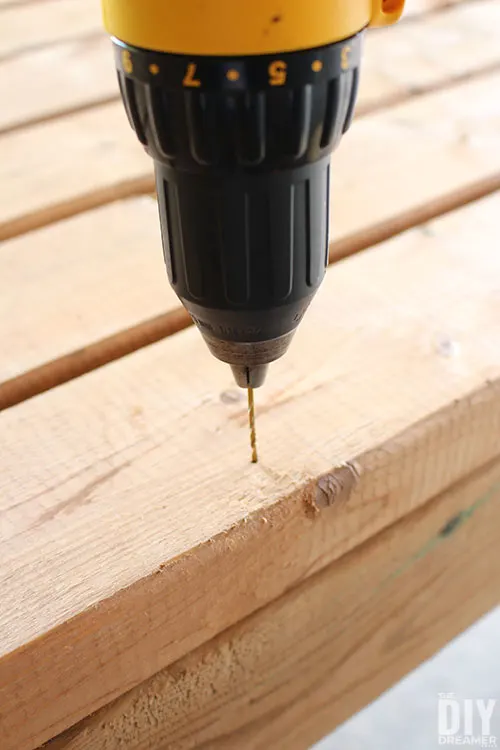 Drill into punch holes.