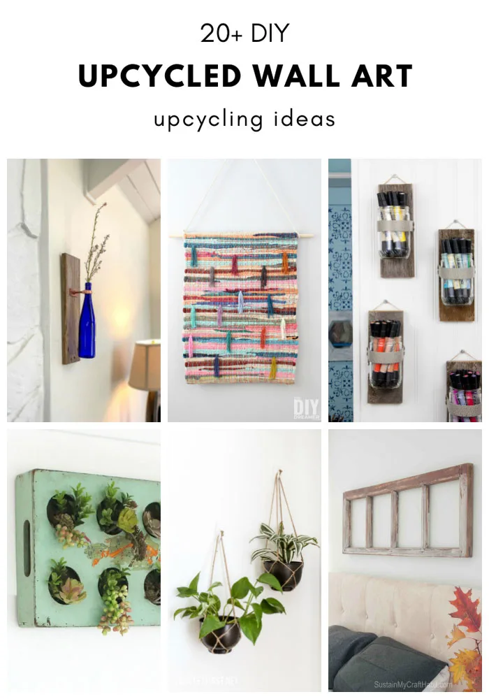 20 Upcycled Wall Art Projects Upcycling Ideas The Diy Dreamer - Home Wall Decor Ideas Diy