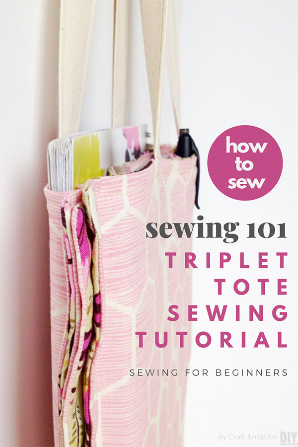 Triplet Tote sewing tutorial for beginners.