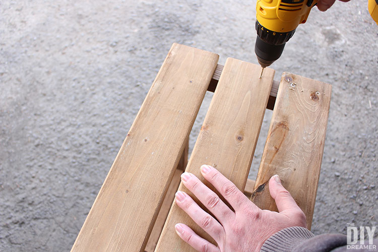 Drilling holes into the top