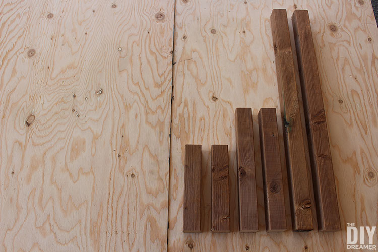 Wood pieces to build first side