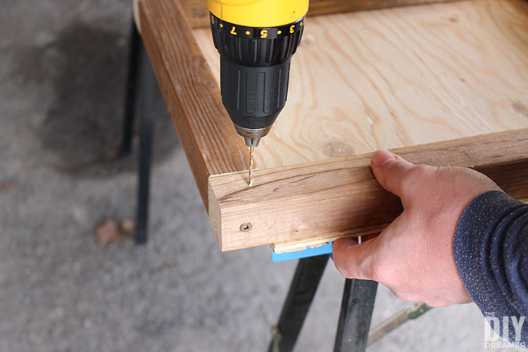 Pre-drill holes at intersections