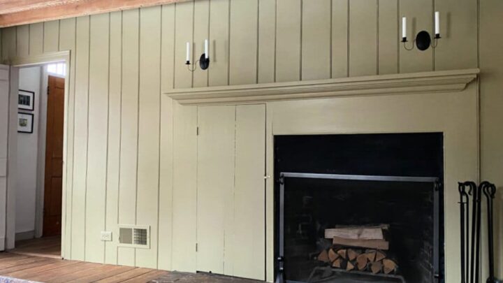 Beadboard feature wall.